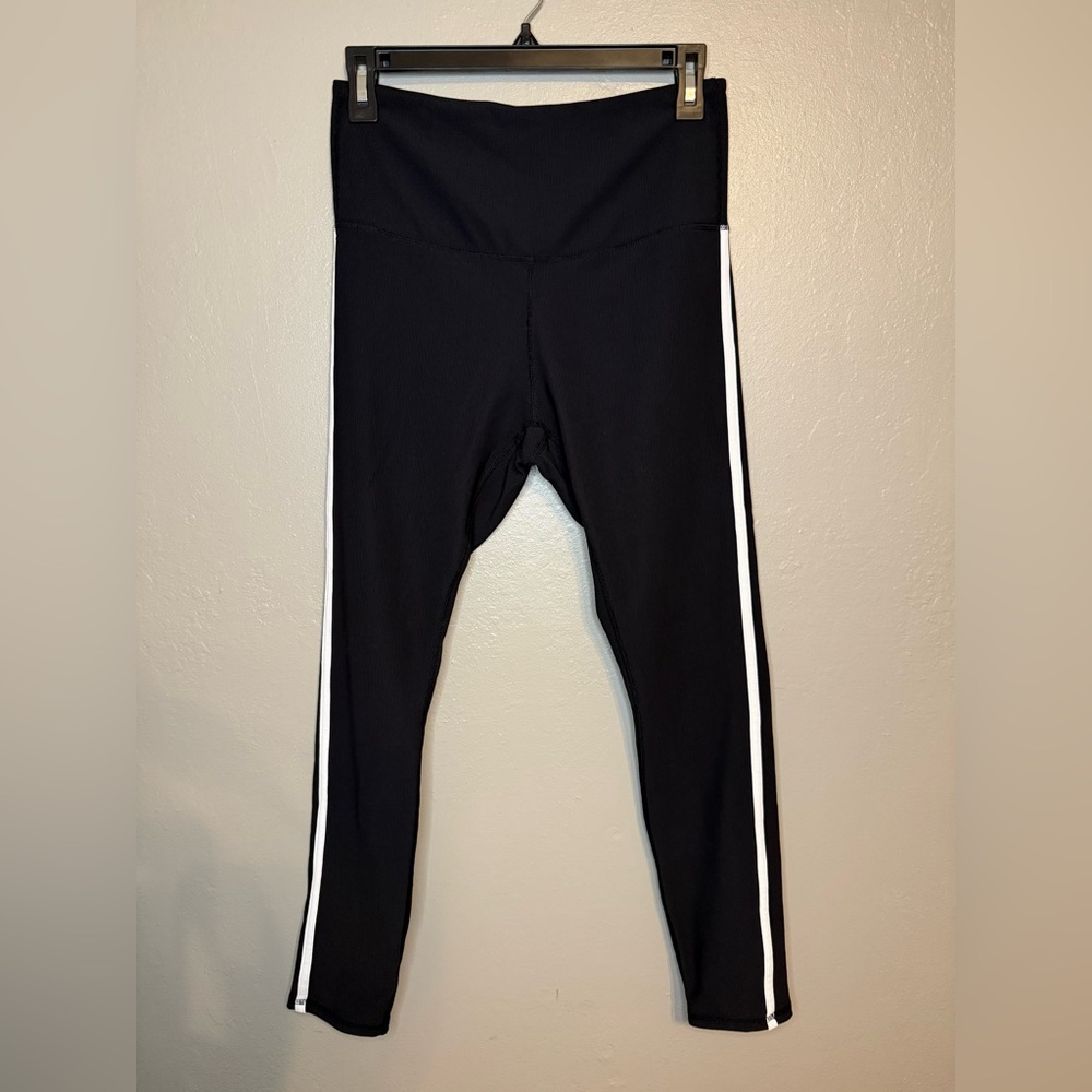Black Leggings with White Stripes. New Without Tags.